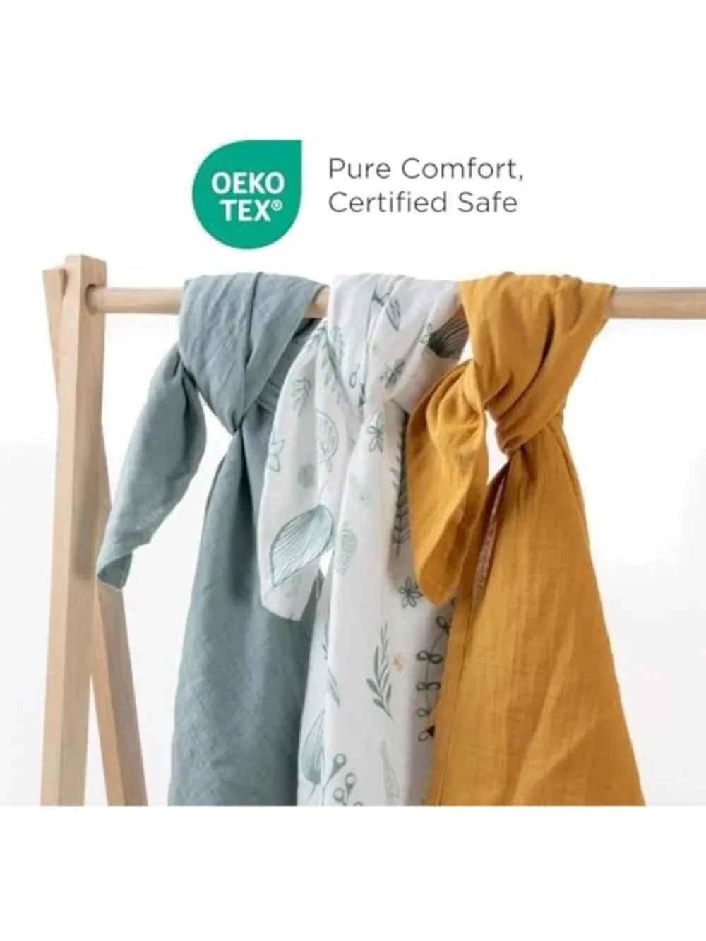 Soft Cotton Muslin Swaddle Blankets for Newborns, 3 Pack, Large 43x35